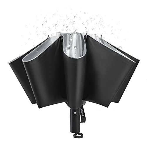 G4Free 54 Zoll Regenschirm Sturmfest Klein mit UPF 50+ UV-Schutz & Auf-Zu-Automatik & Sturmfest & Kompakt &10 Rippen Taschenschirm für Regen und Sonne von G4Free