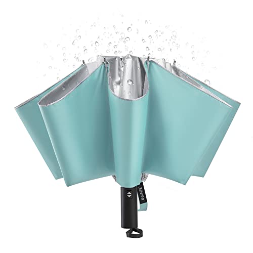 G4Free 54 Zoll Regenschirm Sturmfest Klein mit UPF 50+ UV-Schutz & Auf-Zu-Automatik & Sturmfest & Kompakt &10 Rippen Taschenschirm für Regen und Sonne von G4Free