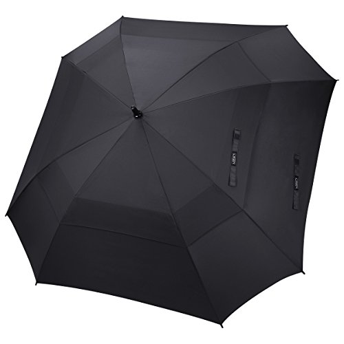 G4Free 62/68 Inch Quadratischer Golfschirm Übergroß Doppelt Überdachung für 2-4 Personen Großer Regenschirm Winddichter XXL Stockschirm Automatik Auf von G4Free