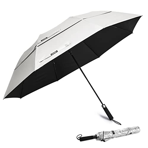 G4Free 62 Inch Tragbarer Golfschirm Automatischer Offener Großer Übergroßer Belüfteter Doppelter Baldachin Winddichte wasserdichte Sportschirme von G4Free