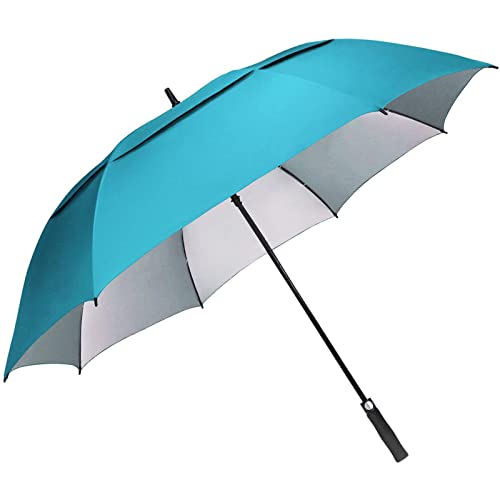 G4Free 62 Zoll Extra Großer Winddichter Golfschirm UV-Schutz Automatisches Öffnen Doppeldach Belüfteter Sonnen- Regenschirm Übergroße Stockschirme von G4Free