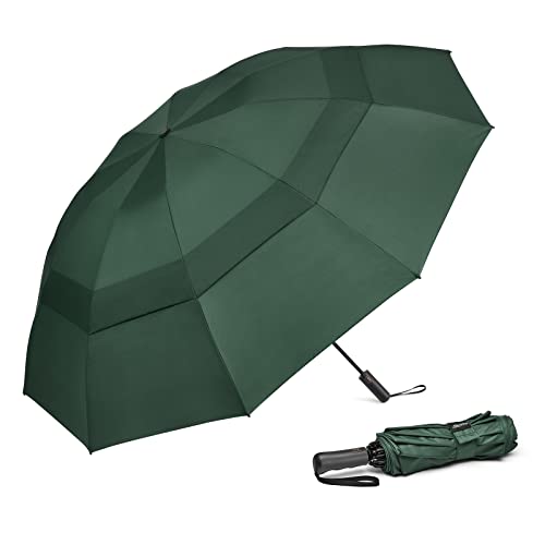 G4Free 62 Zoll Regenschirm Sturmfest Taschenregenschirm Großer Taschenschirm Klappschirm Doppelt Belüfteter Baldachin Automatisches Öffnen Starker Winddichter Wasserdichter von G4Free