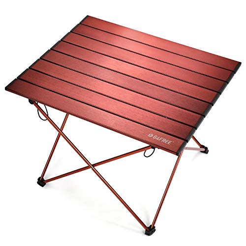 G4Free Ultraleichter Tragbarer Campingtisch Aluminium Klapptisch Kompakt Zusammenrollbar mit Tragetasche für Outdoor Camping Wandern Picknick Reisen Strand Kochen (Rot, Groß) von G4Free