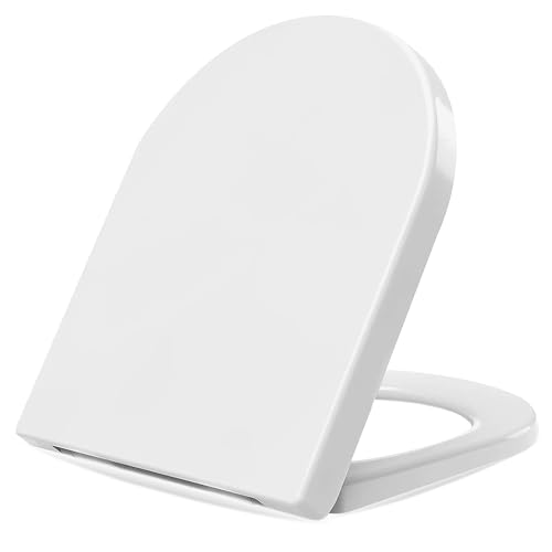 G4GADGET Weißer WC-Sitz mit Absenkautomatik – Schnellverschluss & einfache Befestigung von oben – Universeller Sitz in D-Form mit geräuschlosem Schließen – komfortables & langlebiges Design – leicht G4GADGET Weißer WC-Sitz mit Absenkautomatik – Schnellverschluss & einfache Befestigung von oben – Universeller Sitz in D-Form mit geräuschlosem Schließen – komfortables & langlebiges Design – leicht von G4GADGET