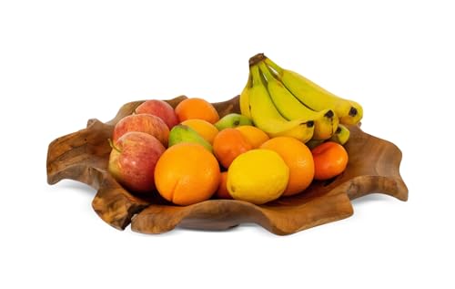 G6 Collection Dekorative Obstschale aus Massivholz, handgeschnitzt, rustikales Serviertablett, Mittelstück aus Naturholz, 50,8 cm Obstschale G6 Collection Dekorative Obstschale aus Massivholz, handgeschnitzt, rustikales Serviertablett, Mittelstück aus Naturholz, 50,8 cm Obstschale von G6 Collection