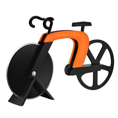 G.a HOMEFAVOR Fahrrad Pizzaschneider, Klingen aus Rostfreiem Stahl mit Antihaft -Beschichtung, Orange von G.a HOMEFAVOR