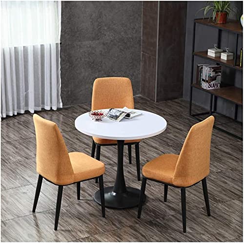 GAAHRQQQ 1 Tisch und 3 Stühle für Zuhause, Küche, Restaurant, Hotel, Wohnzimmer, 4S, Autohaus, Café, 3 Stühle aus Baumwollleinen (Farbe: Orange) von GAAHRQQQ
