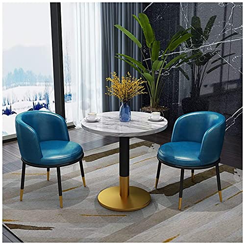 GAAHRQQQ 60 cm Freizeittisch, Hotel, Konferenzraum, Balkon, Wohnzimmer, Schlafzimmer, einfacher Stil, 1 Tisch, 2/3 Stühle (Farbe: 2 Stühle, blau) (3 Stühle, blauer See) von GAAHRQQQ