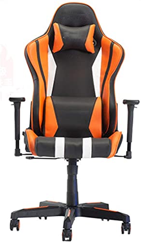 GAAHRQQQ Bequemer Bürostuhl, Massage-Gaming-Stuhl, großer Computer-ergonomischer Gaming-Stuhl, strapazierfähig, großer und hoher Gaming-Stuhl (Farbe: Orange) von GAAHRQQQ