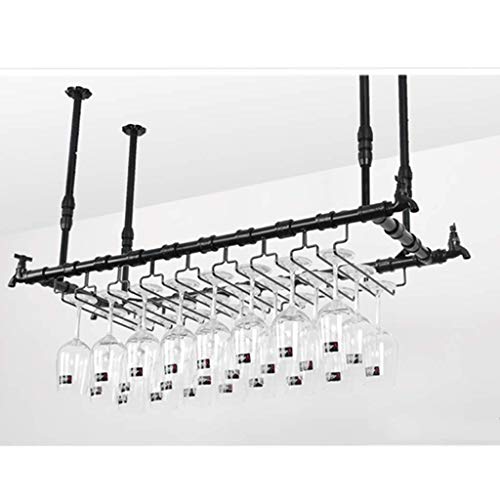 GAAHRQQQ Blumenständer Kelchhalter Weinglasregal/Deckenmontage Hängender Weinflaschenhalter Metall Eisen Weinglashalter Hoher Becherhalter/Höhenverstellbarer Weinglashalter (Größe: 116 von GAAHRQQQ