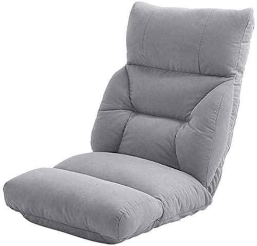 GAAHRQQQ Bodenstuhl, faltbarer Loungesessel, abnehmbar und waschbar, faules Sofa, 6 Rückenlehneneinstellungen, ergonomischer Bodenstuhl, 6 Positionen, Kopfstützenverstellung, Meditationsstuhl, Braun von GAAHRQQQ