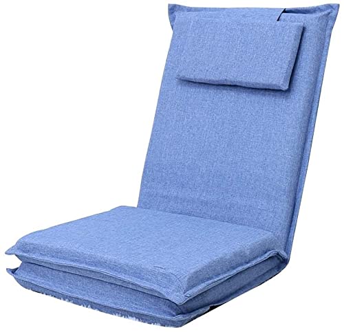 GAAHRQQQ Bodenstuhl, faules Freizeitsofa, lange Rückenlehne, Klappliege, Sofa, 5 Gänge, verstellbar, abnehmbar und waschbar, Meditationsstuhl für Erkerfenster, Schlafzimmer, Beige (Farbe: K Blau GAAHRQQQ Bodenstuhl, faules Freizeitsofa, lange Rückenlehne, Klappliege, Sofa, 5 Gänge, verstellbar, abnehmbar und waschbar, Meditationsstuhl für Erkerfenster, Schlafzimmer, Beige (Farbe: K Blau von GAAHRQQQ