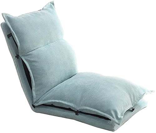 GAAHRQQQ Bodenstuhl, zusammenklappbar, kleines Sofa, 5-Gang-Rückenlehnenverstellung, Balkon, Loungesessel, Stoff, abnehmbar und waschbar, kleine Wohnung, Schlafzimmer, Bodensofa, Blau (Farbe: Mintgrün von GAAHRQQQ