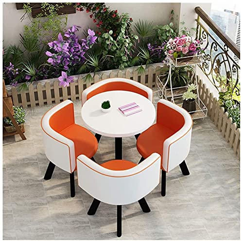 GAAHRQQQ Büro Empfang Tisch und Stühle Schönheit Schönheit Kino Geschäft Café Milch Tee Shop Western Restaurant Bekleidungsgeschäft (Farbe: Schwarz) (Orange) von GAAHRQQQ