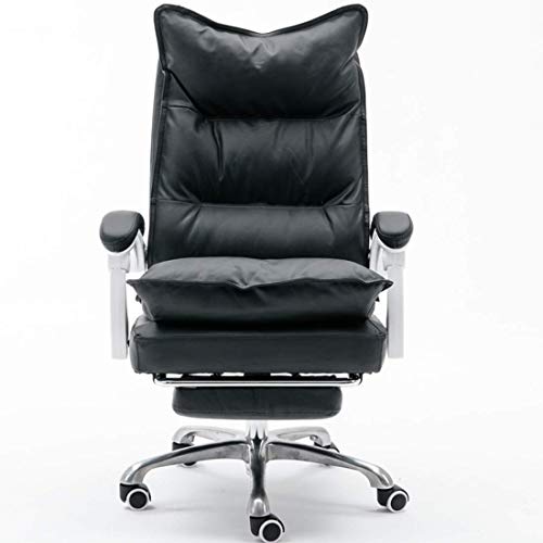 GAAHRQQQ Chefsessel Bürostuhl mit Fußstütze, ergonomischer Gaming-Stuhl aus PU-Leder (Farbe: Schwarz-a) von GAAHRQQQ