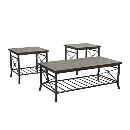 GAAHRQQQ Cocktailtisch Set 3-teilig für Wohnzimmer Rustikales Holz und Metall Couchtisch Set 1 Cocktail und 2 Beistelltisch Sets MDF Platten und Pulverbeschichtete Metallbeine GAAHRQQQ Cocktailtisch Set 3-teilig für Wohnzimmer Rustikales Holz und Metall Couchtisch Set 1 Cocktail und 2 Beistelltisch Sets MDF Platten und Pulverbeschichtete Metallbeine von GAAHRQQQ