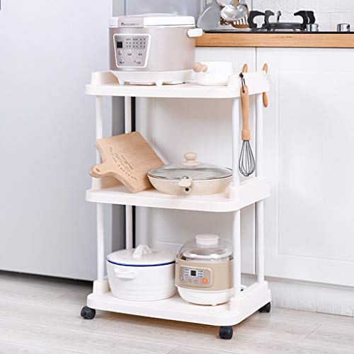 GAAHRQQQ Dreischichtiges Bodenregal, multifunktional, Kunststoff, Waschbeckenregal, Badezimmer, WC, Küche, Wohnzimmer, stark (weiß) von GAAHRQQQ