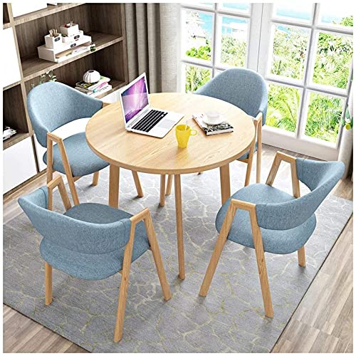 GAAHRQQQ Einfache Wohnzimmermöbel, rund, 80 cm, 4 Baumwollleinen-Stuhl, Balkon, Küche, Büro, Westernrestaurant, Hotel von GAAHRQQQ