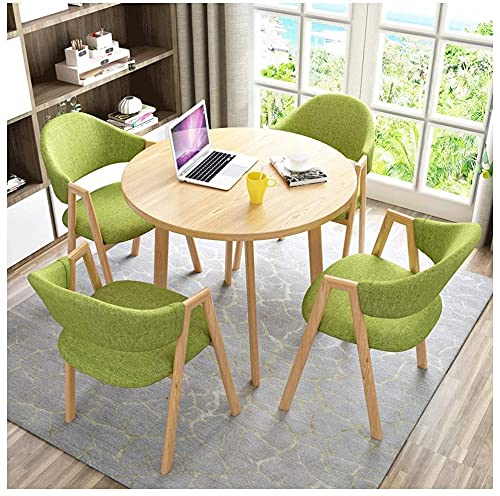 GAAHRQQQ Einfache Wohnzimmermöbel, rund, 80 cm, 4 Baumwollleinen-Stuhl, Balkon, Küche, Büro, Westernrestaurant, Hotel von GAAHRQQQ