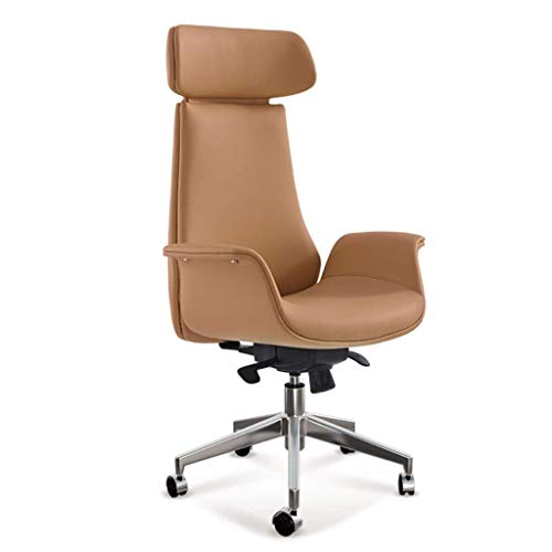 GAAHRQQQ Ergonomischer Chefsessel, verstellbare Sitzhöhe, Haushaltsleder, Computerstuhl, 360-Grad-Drehgelenk, Chef-Stuhl (Farbe: Khaki, Größe: kurze Rückenlehne) (Khaki hohe Rückenlehne) von GAAHRQQQ