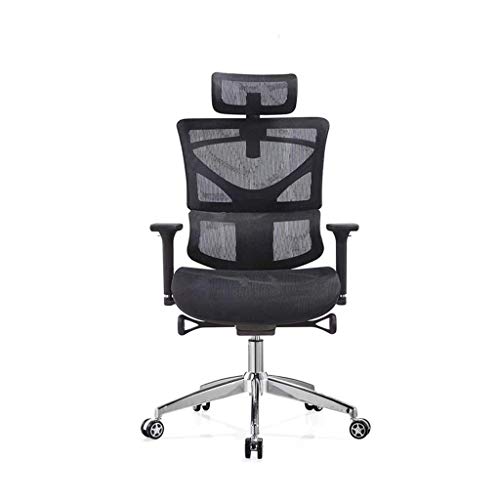 GAAHRQQQ Ergonomischer einfacher Computer-Bürostuhl, Gaming-Stuhl, bequemer Arbeitszimmer, Hebestuhl, Drehstuhl, Rückenlehne, Chef-Stuhl (Farbe: Grau) von GAAHRQQQ