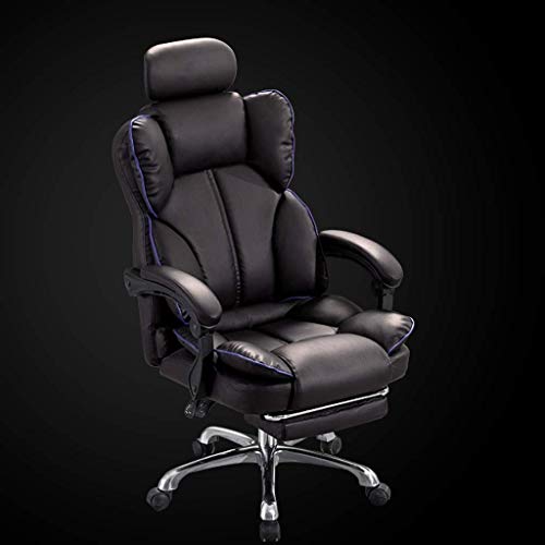 GAAHRQQQ Hocker, Bürostühle, Arbeitszimmer, Computerstühle, Zuhause, heben und drehen, Boss, Gaming-Sitze, bequeme und sitzende Liegesofastühle (Farbe: Stoffgrau) von GAAHRQQQ