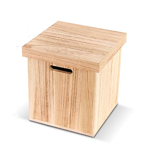 GAAHRQQQ Hocker aus Massivholz, Retro, nostalgisch, niedriger Sitzpuff, chinesischer Stil, Schuhwechsel, Wohnzimmer, Tür, dekorative Möbel (Farbe: dunkel) (hell) von GAAHRQQQ