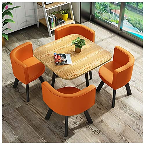 GAAHRQQQ Kaffeehaus, Teesalon, Dessertladen, Bäckerei, Massivholztisch und vier Stühle, Büro, Lounge, Schönheitssalon, Kino, Bekleidungsgeschäft (Farbe: Violett) (quadratischer Tisch) von GAAHRQQQ