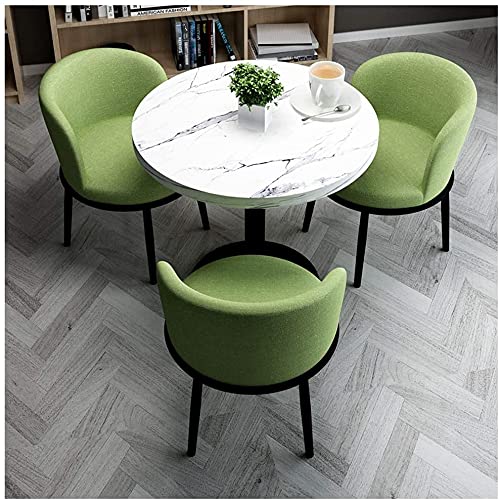 GAAHRQQQ Kleiner runder Tisch, Café, Balkon, Dessertladen, Konferenzraum, Hotel, Korridor, Bekleidungsgeschäft, 1 Tisch und 3 Stühle (Farbe: Blau) (Grün) von GAAHRQQQ