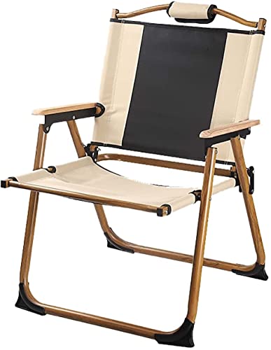 GAAHRQQQ Outdoor-Klappstühle, tragbar, für Garten, Camping, ultraleicht, Outdoor, Picknick, Angeln, Camping, Klappstühle für Balkon, Hof, Garten, 54 x 44 x 73 cm, Khaki von GAAHRQQQ