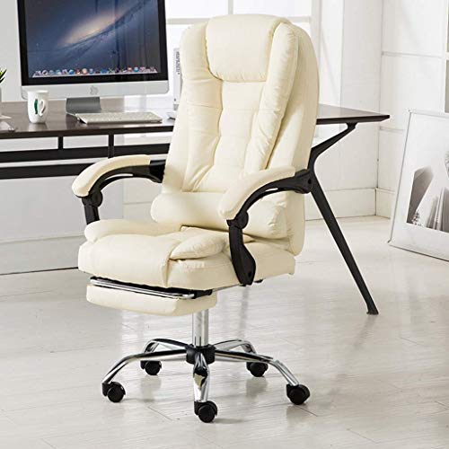GAAHRQQQ Reception Chair Reclining Computer Chair Leather Boss Chair Home Office Chair Lift Swivel Chair (Color : Brown) von GAAHRQQQ