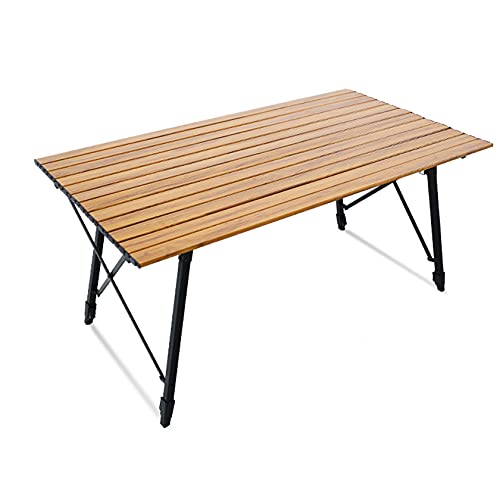 GAAHRQQQ Tragbarer Holztisch zum Aufrollen, zusammenklappbar, für drinnen und draußen, Allzweck, für Picknicks, Camping, Strandpartys, schwarze Tragetasche, Größe 102,9 cm L x 22,9 cm B GAAHRQQQ Tragbarer Holztisch zum Aufrollen, zusammenklappbar, für drinnen und draußen, Allzweck, für Picknicks, Camping, Strandpartys, schwarze Tragetasche, Größe 102,9 cm L x 22,9 cm B von GAAHRQQQ