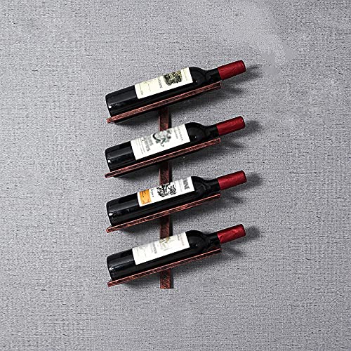 GAAHRQQQ Weinregal Wandmontage - Weinregal zur Wandmontage | 2/4/6 Flaschen | Weinregal aus Metall | Elegante Küche, Restaurant, Bar oder Weinkeller Lagerraum (Schwarz 4 Flaschen) von GAAHRQQQ