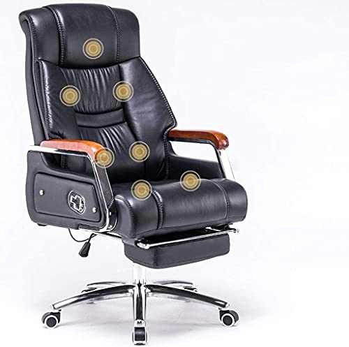 Stühle Bürostühle Zuhause Bequeme Massage Liegestühle Leder Boss Stühle Verstellbare Drehstühle Zuhause Freizeit Spiele Stühle Freizeitstühle (Farbe: Rindsleder-Fußhocker) (Rindsleder Motorrad) von GAAHRQQQ