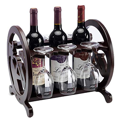 Weinregal Halter Aufbewahrungsständer Holz Weinregal Weinschrank Weinglasregal Weinaufbewahrung Europäisches Traubenregal Einfache Montage Halter Aufbewahrungsständer (Farbe: Braun, Größe: 27 x 33 x von GAAHRQQQ