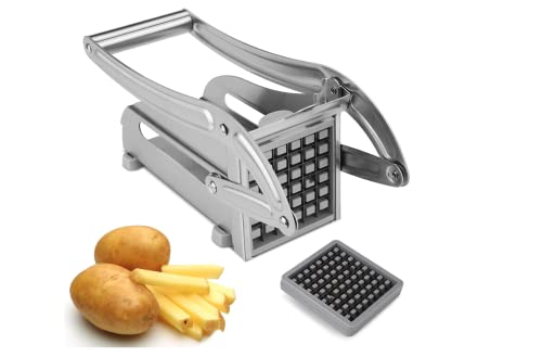 GABANA Pommesschneider aus Edelstahl, professioneller Schneider für Pommes Frites mit manueller Ersatzklinge – Kartoffelschneider für Gemüse, Zwiebeln, Kartoffeln, Karotten, Obst von GABANA