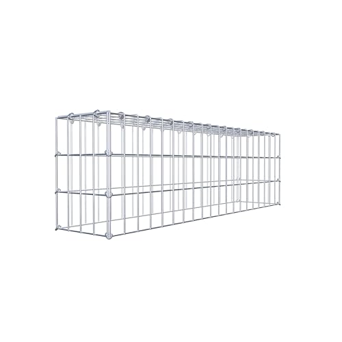 GABIONA Anbau-Gabione Typ3 eckig, Maschenweite 5 x 10 cm, Tiefe 20 cm, Gabione 100 x 30 x 20 cm (L x H x T), C-Ring von Gabiona
