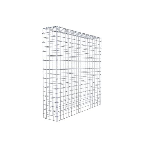 GABIONA Anbau-Gabione Typ3 eckig, Maschenweite 5 x 5 cm, Tiefe 20 cm, Gabione 100 x 100 x 20 cm (L x H x T), C-Ring von GABIONA
