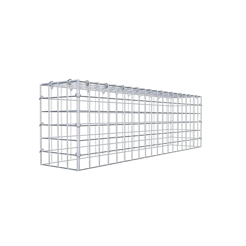 GABIONA Anbau-Gabione Typ3 eckig, Maschenweite 5 x 5 cm, Tiefe 20 cm, Gabione 100 x 30 x 20 cm (L x H x T), C-Ring von Gabiona