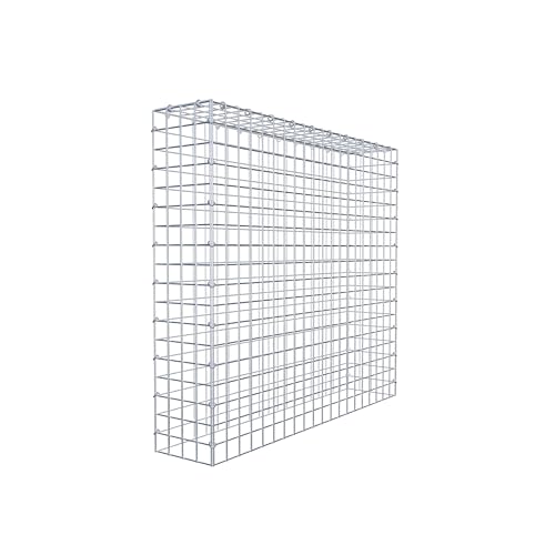 GABIONA Anbau-Gabione Typ3 eckig, Maschenweite 5 x 5 cm, Tiefe 20 cm, Gabione 100 x 90 x 20 cm (L x H x T), C-Ring von GABIONA