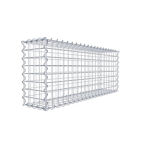 GABIONA | Gabione 100 x 40 x 20 cm | Gabionenkorb mit Maschenweite 5x5 cm | Robuste Steinkorb Mauer mit Spiralverschluss von GABIONA