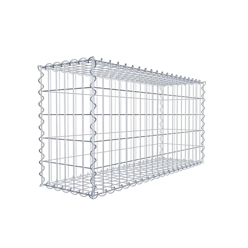 GABIONA - Gabione 100 x 50 x 30 cm - Gabionenkorb für Steine ab 45 mm Körnung - Maschenweite 5 x 10 cm - Korrosionsbeständig von GABIONA