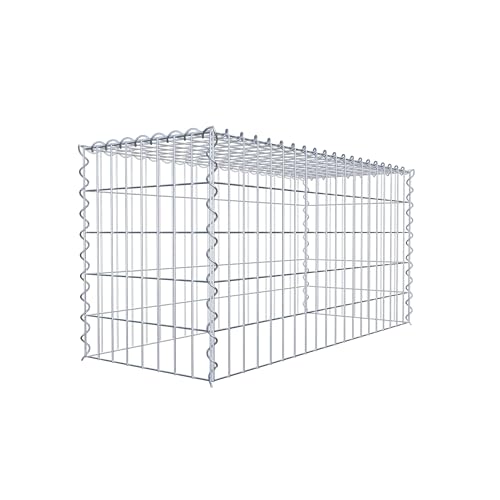 GABIONA - Gabione BHT: 100 x 50 x 40 cm - Anbau-Korb Typ 3 (ohne Bodengitter) - Verzinkter Gabionenkorb mit Maschenweite 5x10 cm von Gabiona
