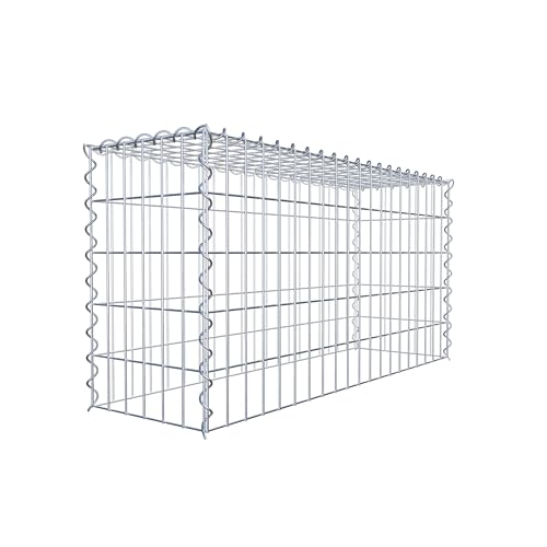 GABIONA - Gabione BxHxT: 100 x 50 x 30 cm - Verzinkter Anbau-Korb Typ 3 (ohne Bodengitter), mit Maschenweite 5 x 10 cm von GABIONA