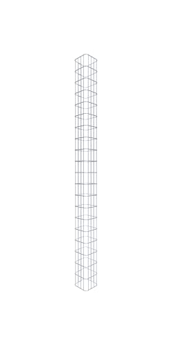 Gabiona - Gabionensäule 200 cm hoch - Eckiger Gabionenkorb 22 x 22 cm - Maschenweite 5 x 10 cm - Galvanisch verzinkt von GABIONA