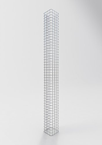 Gabiona - Gabionensäule - HxBxT: 230x22x22 cm - Maschenweite 5 x 5 cm - Eckige Gabione mit Spiralverschluss ist wetterfest von Gabiona