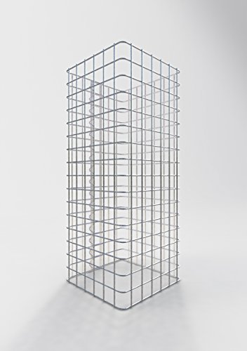 Gabiona - Gabionensäule - HxBxT: 80x32x32 cm - Maschenweite 5 x 5 cm - Eckige Gabione mit Spiralverschluss ist korrosionsbeständig von Gabiona