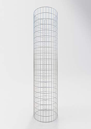 Gabiona - Gabionensäule HxD: 200 x 47 cm - Maschenweite 5 x 10 cm - Runder, verzinkter Gabionenkorb für den Garten von Gabiona