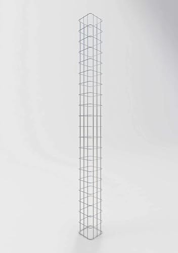 Gabionensäule eckig feuerverzinkt, 17 cm x 17 cm, 200 cm Höhe, MW 5 cm x 10 cm von Gabiona