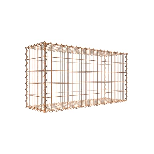 Rostige Gabione 100 cm x 50 cm x 30 cm (L x H x T), Maschenweite 5 cm x 10 cm, Spirale von Gabiona